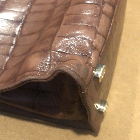 Escada Brown Crocodile Tote bag with Buckle flap - Picture 3 of 9